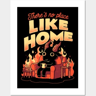 Theres No Place Like Home - Cute Evil Dark Funny Baphomet Gift Posters and Art